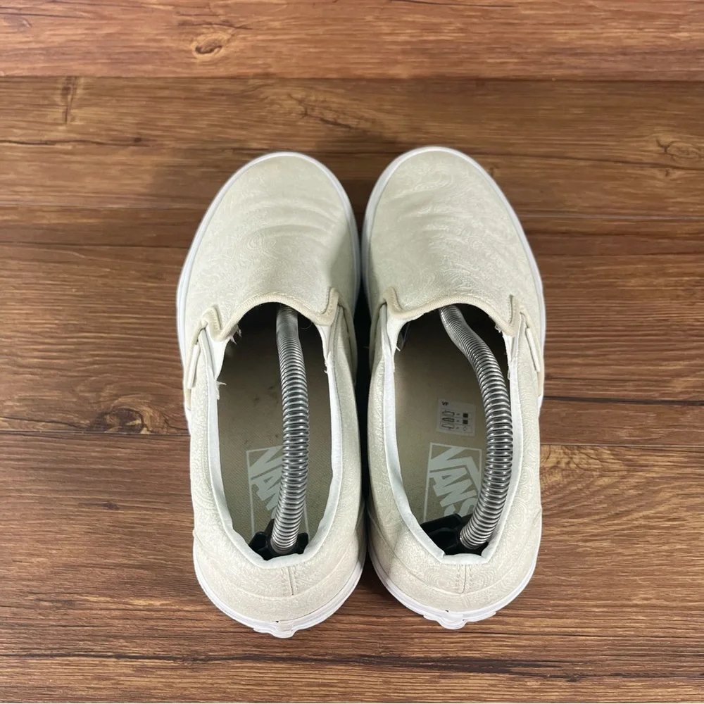 VANS Paisley Tan Leather Slip-On Shoes Sneakers Women’s Size 8.5 - Picture 5 of 11